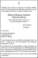 0030-0001 102 - Rouwadvertentie Maria Johanna Kooij-Schoots-13052011