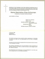 0030-0001 361 - Rouwkaart-Maria Mechelina Schoonen-Gerritsen-24021991