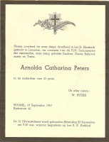 0030-0001 364 - Rouwkaart-Peters-Arnolda Catharina-19091947