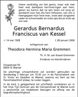 0030-0001 011 - Rouwadvertentie  Gerardus Bernardus van Kessel-28012006
