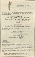 0030-0001 012 - Rouwadvertentie  Gerardus den Bieman-04052005