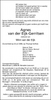 0030-0001 024 - Rouwadvertentie Agnes Gerritsen-van der Eijk-22072006