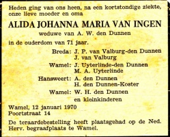 0030-0001 025 - Rouwadvertentie Alida Johanna van Ingen-12011970