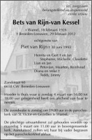 0030-0001 033 - Rouwadvertentie Bets van Kessel-van Rijn-29022012