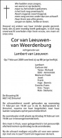 0030-0001 039 - Rouwadvertentie Cor van Weerdenburg-van Leeuwen-07022009