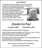 0030-0001 042 - Rouwadvertentie Diederick Paul van Bemmel-30092006