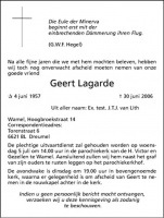0030-0001 057 - Rouwadvertentie Geert Lagarde 30062006