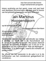 0030-0001 079 - Rouwadvertentie Jan Martinus Hoogendoorn-30092008
