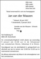 0030-0001 080 - Rouwadvertentie- Jan van der Maazen-03012013