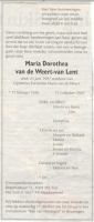 0030-0001 101 - Rouwadvertentie Maria Dorothea van Lent-van de Weert-12102007