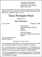 0030-0001 143 - Rouwadvertentie Toost Post-Pompen-19022006
