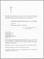 0030-0001 176 - Rouwkaart Catharina Maria H v Echteld-Vermeulen-12051994