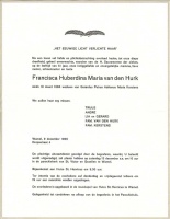 0030-0001 198 - Rouwkaart Francisca Huberdina van den Hurk-Kerstens-09121969
