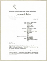 0030-0001 250 - Rouwkaart Jacques de Beijer 13071991
