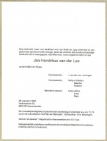 0030-0001 252 - Rouwkaart Jan Hendrikus van der  Loo 28081993