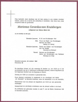 0030-0001 302 - Rouwkaart Marianus Gerardus van Kruisbergen 20101983