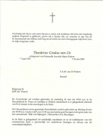 0030-0001 337 - Rouwkaart Theodorus Gradus van Os 18052005